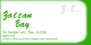 zoltan bay business card